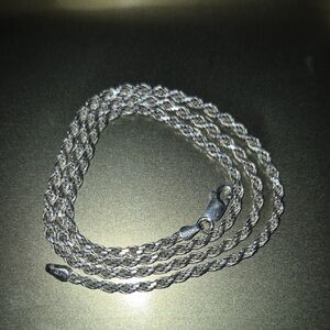 Elegant Silver Rope Chain Necklace
